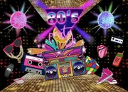 80's Theme Birthday Backdrop Banner 150cm x 100cm Retro Party Background Decorations