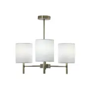 Emrys Modern Ceiling Light Lamp Satin Chrome White Shade