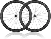 50mm Carbon Wheelset,XD Disc Brake Thru Axle Hub for 12 Speed Cassette 700c Road Bike Front Rear Wheels, Compatible with Tubeless & Clincher