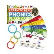 Phonics Flash Cards, Learn to Read in 20 Stages, Digraphs CVC Blends Long Vowel Sounds, Games for Kids Ages 4 to 8 Kindergarten
