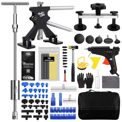 Dent Repair Kit for Cars with Slide Hammer T-Bar and Glue Tabs