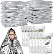 10 PCS Emergency Mylar Thermal Blankets, Waterproof Rescue blanket, Outdoor survival portable emergency blanket, Reflective Camping blanket, Space Blanket Survival kit, Body Warmer Blanket for Outdoor