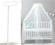 Baby Bed Canopy with Adjustable Clip-on Stand, Baby Crib Cot Net Tent, Hanging Dome Curtain Netting Mesh Bed Cover Net for Prevent Mosquito