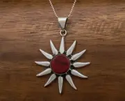 RED JASPER SUNBURST NECKLACE