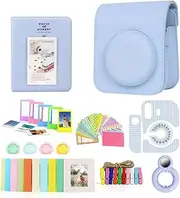 8 in 1 Gift Bundle for Instax Mini 12 Camera- Case, Album and Other Accersories for Polaroid Film and Photos (Pastel Blue)