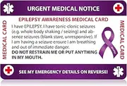 [ORANGE ANTS] Epilepsy Awareness Medical Card, Epilepsy Card with Writable Panel and Patterned Lanyard, Epilepsy Emergency Contact Card