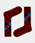 $19 Love Sock Company Men's Red Argyle 1-Pair Cotton Casual Socks Size 7-12