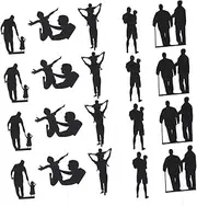 CAXUSD 20pcs Father's Day Cake Picks Cupcake Decor with Fun Dad Silhouettes for Celebrating Father's Day and Enhancing Your Dessert Presentation