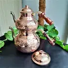 Turkish Pure Copper 2.5 Lt Handmade Teapot Set,Ottoman Tea Set,Mother's Gift