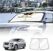 X-Car Windscreen Sun Shade for Nissan Patrol 2012-2024 Y62 Series Blocks UV Rays Foldable Custom Wind Screen Sun Visor Protector