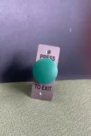 slim small Mushroom head Button Green Request press to exit door release