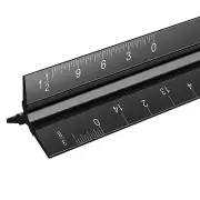 12 Inch Aluminum Architectural Scale Ruler Triangular Metal Ruler for Architects