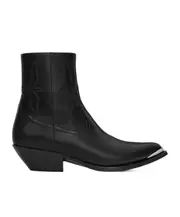 CELINE LEON ZIPPED BOOT WITH METAL TOE in SHINY CALFSKIN 44,39,40,41,42,43 black