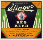 STORK SLINGER BEER LABEL T SHIRT SLINGER WISCONSIN SMALL - XXXLARGE
