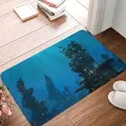 Illustration Bath Mat City Water Doormat Flannel Carpet Balcony Rug Home Decor