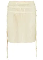 Helmut Lang Pleated Satin Mini Skirt - Ivory - S/M (UK10-12 / M) S/M (UK10-12 / M)
