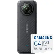Insta360 X4 360° Waterproof 8K Action Camera with 64GB microSD Card - 8K30/5.7K60 Dual-Lens - 360 Auto-Stitched Capture - 33' Waterproof with No Housing Required [CAMINS0040B1]