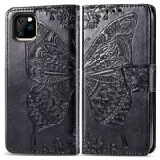For iPhone 11 Pro Max Case, Butterfly Love PU Leather Wallet Cover, Black