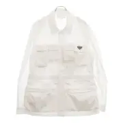 Prada 24SS Multi Pocket Cotton Safari Jacket Blouson White SGC553