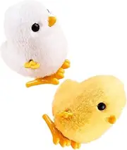 Toddmomy 2Pcs Wind Up Animal Engaging Clockwork Chick Duck for Active Play Hand Eye Coordination Home Decoration Present