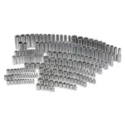 Husky Socket Set SAE Metric Chrome 1/4 in. 3/8 in. and 1/2 in. Drive 200 Piece