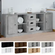 Sideboards Buffet Cupboard Storage Side Cabinet 3 pcs Engineered Wood vidaXL