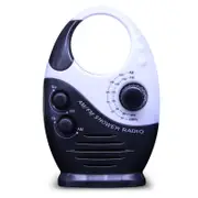 AM / FM Mini Shower Radio Bathroom Waterproof Radio Hanging Music Radio Built-in Speaker (Not Including Battery) Headphones