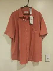 Tommy Bahama Mens SandyPoint XXL Rose Red Short Sleeve Shirt New