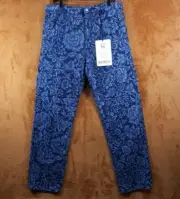 ROY ROGERS DAVES NEW YORK Jeans Mens Sz 30 Blue Floral Carpenter STATEMENT $185