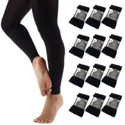 12x Womens Ladies Footless Tights Stockings