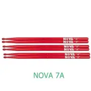 Vic Firth Nova 7A Wood Tip 3 Pairs American Hickory RED Drumsticks