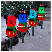 Disney Magic Holiday Mickey Minnie Mouse Multi-Color LED Pathway Lights NEW!!