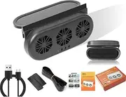 Car Window Solar Exhaust Fan, 2025 New Car Window Air Vent Radiator Solar Energy Cooling Vent Fan, Car Radiator Fan Energy Saving Air Vent Purifiers for Car (Black Rechargeable Model 1set)