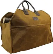 STAGE Heavy Duty Wax Canvas Log Carrier Tote,Large Fire Wood Bag,Durable Firewood Holder- Rust