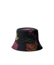 Reversible printed cotton bucket hat S Black