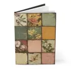 Floral Tiles Illustrated Hardcover Journal - Floral Antique Botanical Notebook