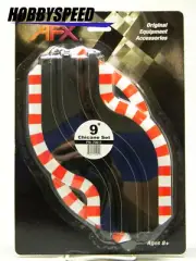 AFX HO SLOTCAR 9" CHICANE SET TRACK with CURBS 2pk 1:64 to 1:87 scale AFX70617