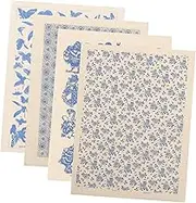 LIFKOME 4Sheets Transfer Paper for DIY Pottery High Temperature Resistant Decorative Decal Easy to Cut Apply for Unique Clay Art Projects
