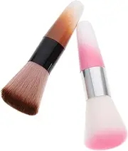 Ipetboom Makeup Brush Cleaner Nail Dust Brush Set Mini Abs Handle Brush for Powder Blush and
