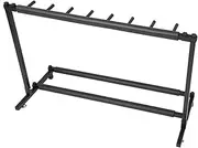 Metal Guitar Display Stand Holder Rack Sturdy Organizer for Guitar Training Room Black Iron 5 Spaces (Iron + rubber 2)