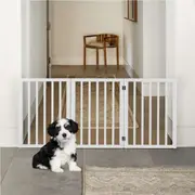 3 Panel 61cm Petzly Pet Gate Dog Fence Safety Barrier Security Door White