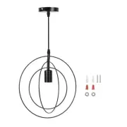 LED Chandelier E27 Lamp Holder Restaurant Chandelier 100-240V (black)