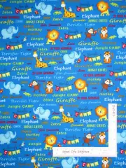 Jungle Animal Name Words Blue Cotton Fabric Studio E Jungle Camp By The Yard