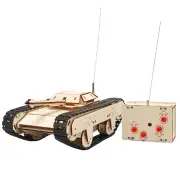 Wooden Remote Control Tank Model Assembly Kit DIY Children's Science Experiment Education Puzzle Toy Student Technology