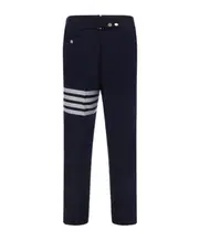 Thom Browne 4-Bar Stripe Detailed Flannel Trousers 0,1,2,3,4,5 navy blue