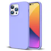 ZUSLAB iPhone 14 Pro Max Case Liquid Silicone Anti-Scratch Gel Rubber Shockproof Protective Cover with Soft Microfiber Lining for Apple (2022) - Purple