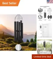 Outdoor Wind Chimes Large Deep Tone 36 Inch Weatherproof Aluminum Garden