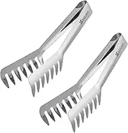 MSY BIGSUNNY 2 Pack Pasta Tongs, Stainless Steel Food Serving Spaghetti Tongs