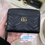 現貨+免運 GUCCI 古馳零錢包 ㄇ形拉鍊零錢 卡夾包 黑色 女生錢包 皮夾 短夾 671772