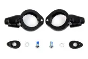 Black Turn Signal Relocation Kit 49mm Forks fits Harley Davidson